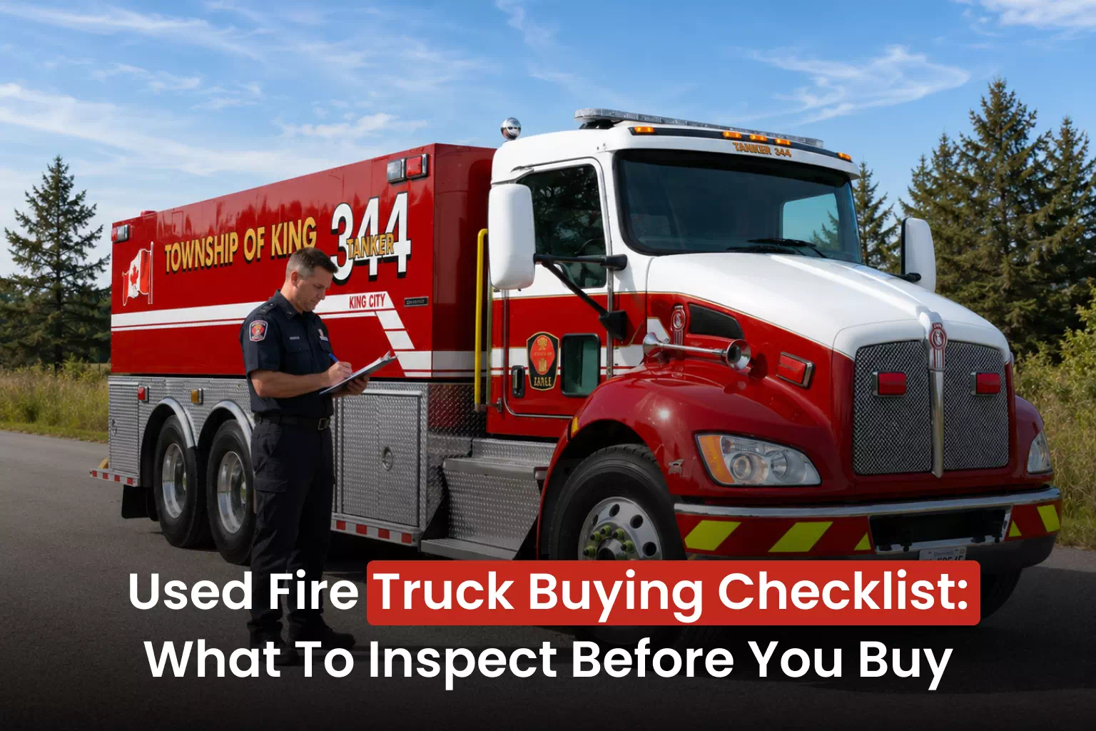 a man in uniform standing near used fire truck